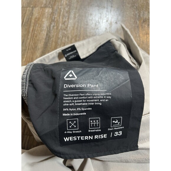 Western Rise Pants Mens 33 Gray 5 Pocket Diversion Stretch Canvas Chino 33x32 - Picture 8 of 11